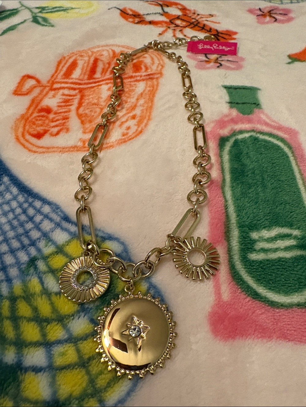 Lilly Pulitzer Gold-Tone Sunburst Pendant Necklace